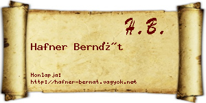 Hafner Bernát névjegykártya